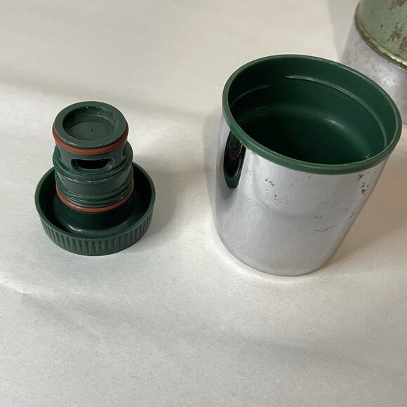 Vintage Stanley Aladdin Thermos Qt Green Hammertone Metal Cup A945DH 1 Gorpcore - Picture 10 of 11